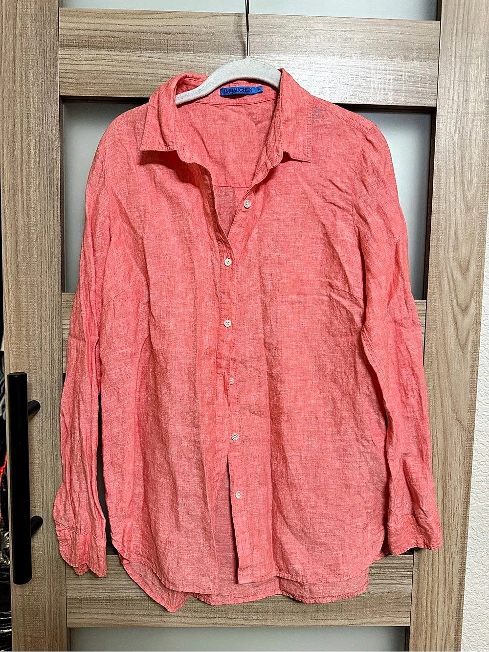 J.MCLAUGHLIN Britt Linen Shirt Pink Medium